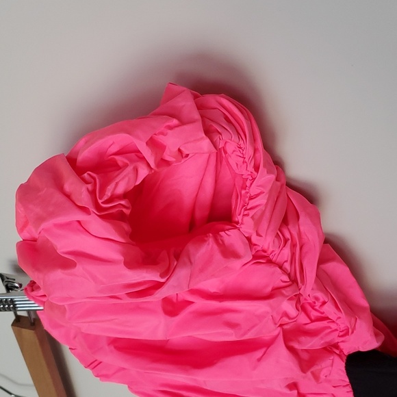 NWT MSGM Neon Pink Off Shoulder Heart Dress - Picture 13 of 13